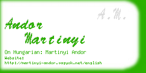 andor martinyi business card